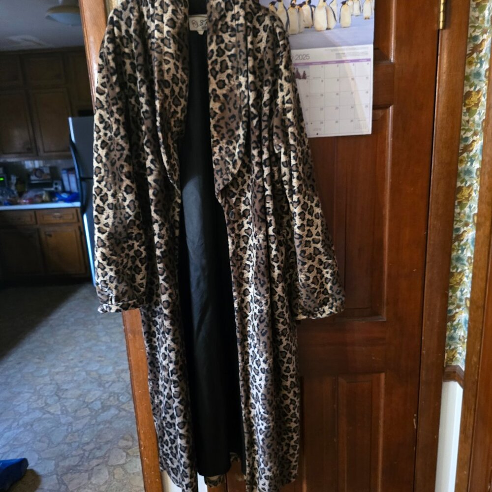 Floor length  Leppard print coat